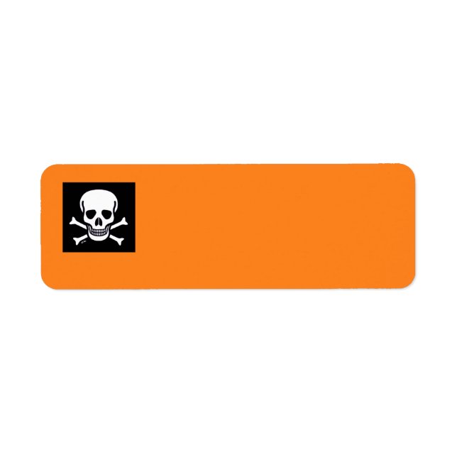 Skull n Bones black orange return address labels (Front)