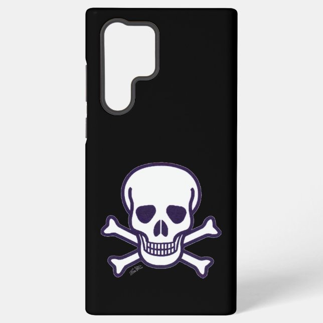 Skull n Bones black Samsung S22 Ultra phone case (Back)