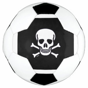 Skull n Bones Black soccer ball
