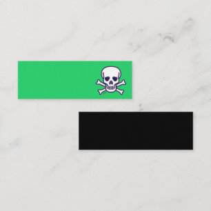 Skull n Bones green and black mini business card