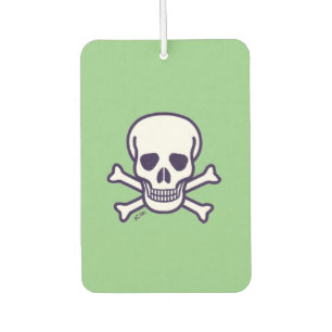 Skull n Bones green car air freshener