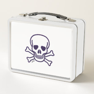 Skull n Bones many skulls white lunchbox