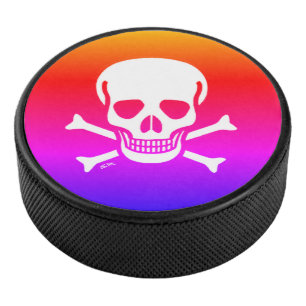 Skull n Bones neon hockey puck
