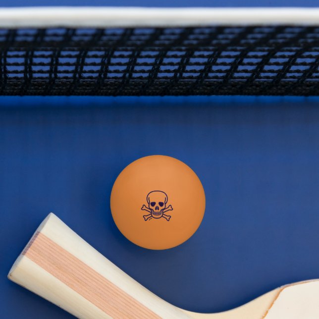 Skull n Bones orange 3 star ping pong ball (Table)