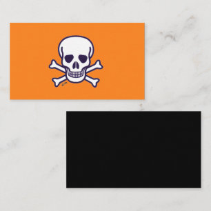 Skull n Bones orange black standard business card