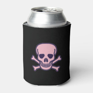 Skull n Bones pink and black can cooler