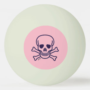 Skull n Bones Pink green glo 1 star ping pong ball