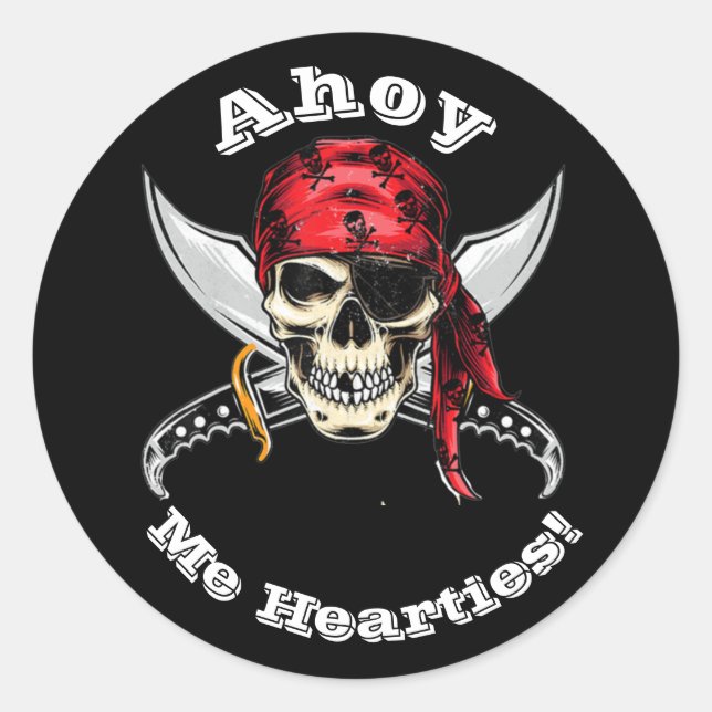 Skull n bones Pirate Legend  Classic Round Sticker (Front)