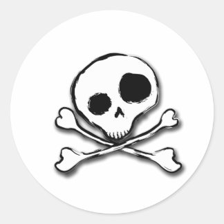 Skull N Bones Plain Classic Round Sticker