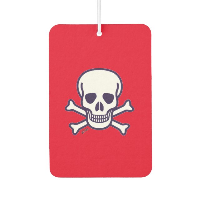 Skull n Bones red car air freshener (Front)