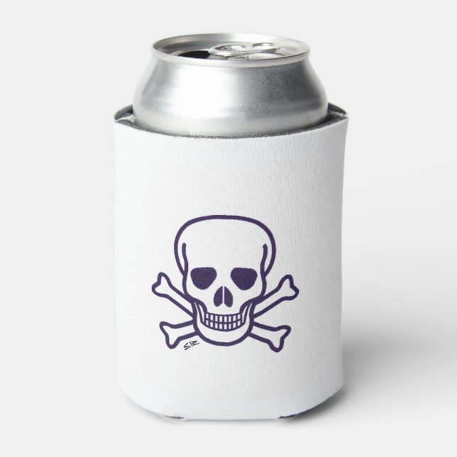 Skull n Bones white can cooler 2-side (Can Front)