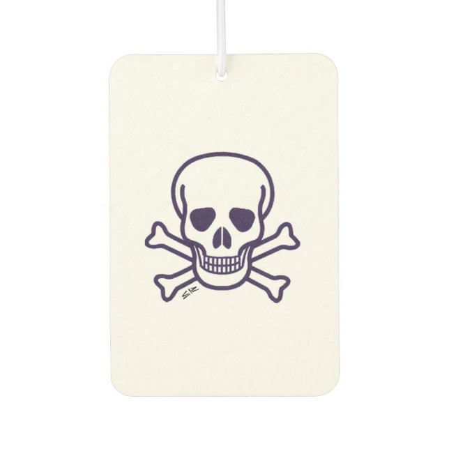 Skull n Bones white car air freshener (Front)