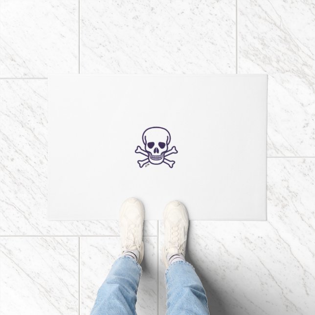 Skull n Bones white large doormat (Indoor)