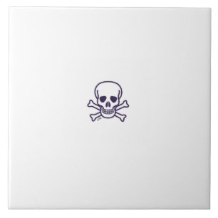 Skull n Bones white large tile