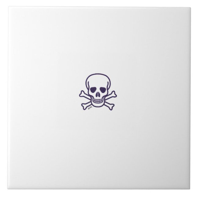 Skull n Bones white large tile (Front)