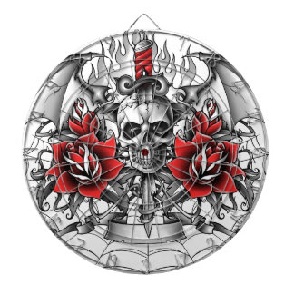 Skull n Dagger with Devil wings Dartboard