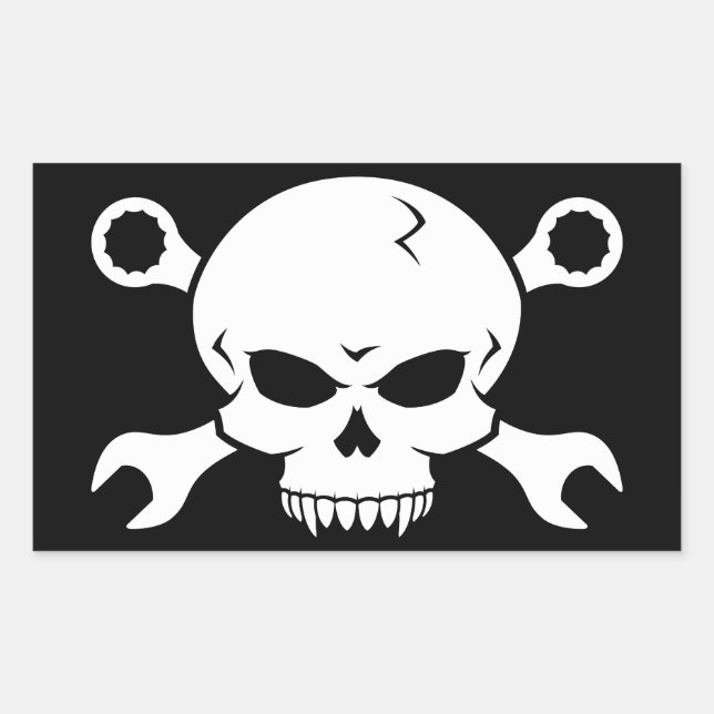 Skull 'n' Tools - Screw Pirate 2 (white) Sticker (Front)