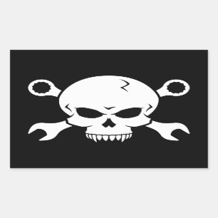 Skull 'n' Tools - Screw Pirate 2 (white) Sticker