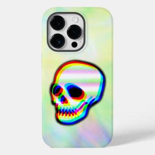 Skull neon illustration on watercolor background Case-Mate iPhone 14 pro case