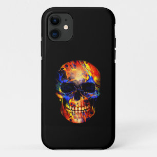 SKULL  NEON PAINT ABSTRACT iPhone 11 CASE