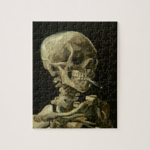 Skull of a Skeleton with Burning Cigarette Jigsaw Puzzle