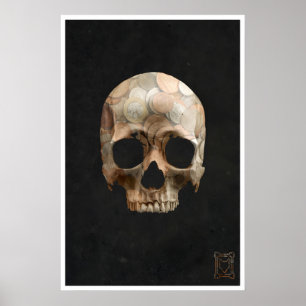 Skull of Coins Art Print Gothic Horror Halloween