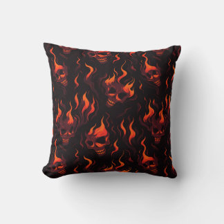 Skull of Fire Throw Pillow