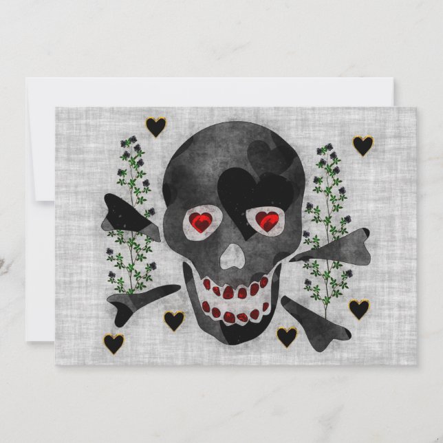 Skull of Hearts Invitation (Front)