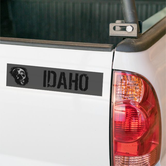 SKULL OF IDAHO BUMPER STICKER (On Truck)