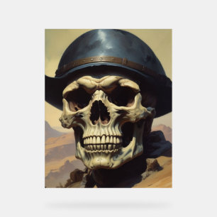 Skull Oil Painting Style Painting Illustration Acrylic Sign