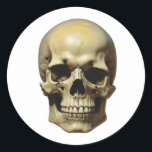 Skull Oil Painting Style Painting Illustration Classic Round Sticker<br><div class="desc">Fantasy Rock Punk Heavy Metal Art - Blue Skull Skeleton - Digital Fantasy Art</div>