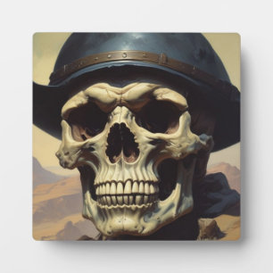 Skull Oil Painting Style Painting Illustration Plaque