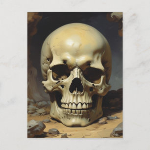 Skull Oil Painting Style Painting Illustration Postcard