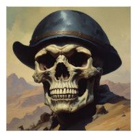 Skull Oil Painting Style Painting Illustration
