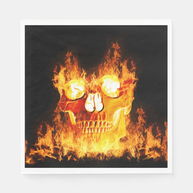Skull on Fire Napkin (Front)