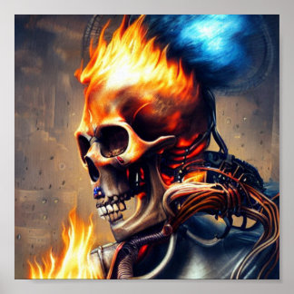 Skull on Fire Poster