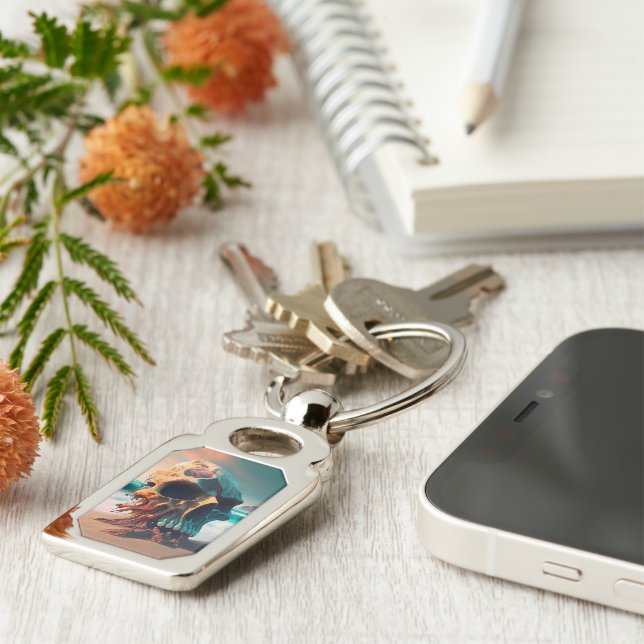Skull on the beach keychain (Side)