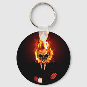 Skull one fire keychain