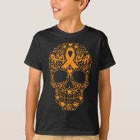 Skull Orange Ribbon Leukaemia Cancer Awareness Mex