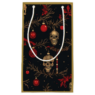Skull Ornament Gift Bag (Gold)