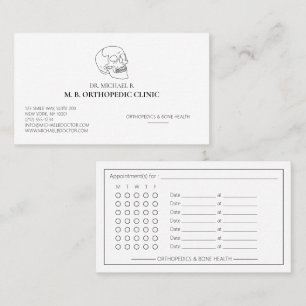 Skull Orthopedic Surgeon Medical Anatomy Appointment Card