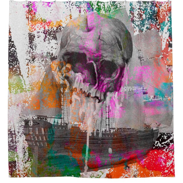 skull pattern. colorful effects ship skull abstrac (Front)