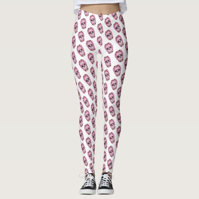 Skull pattern Custom Leggings (Front)