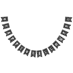 Skull Pattern Elegant Fun Halloween Goth Any Colou Bunting Flags