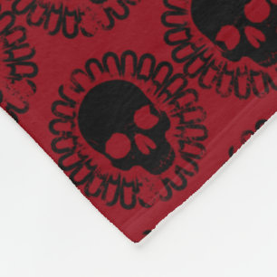 Skull Pattern Elegant Fun Halloween Goth Any Colou Fleece Blanket