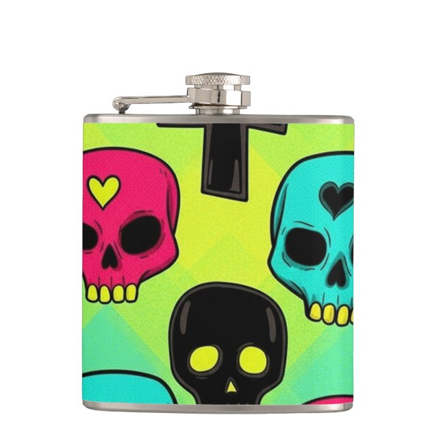 Skull Pattern Flask (Front)