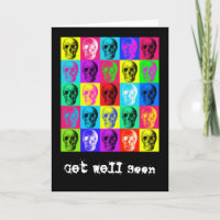 Skull Pattern Get Well Soon Card