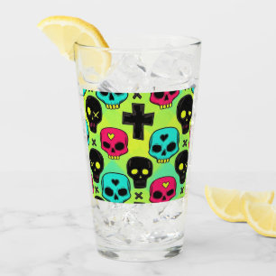 Skull Pattern Glass Cup