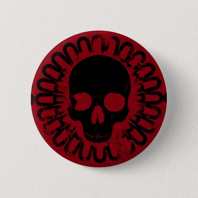 Skull Pattern Halloween Punk Goth Pick Any Colour 2 Inch Round Button (Front)