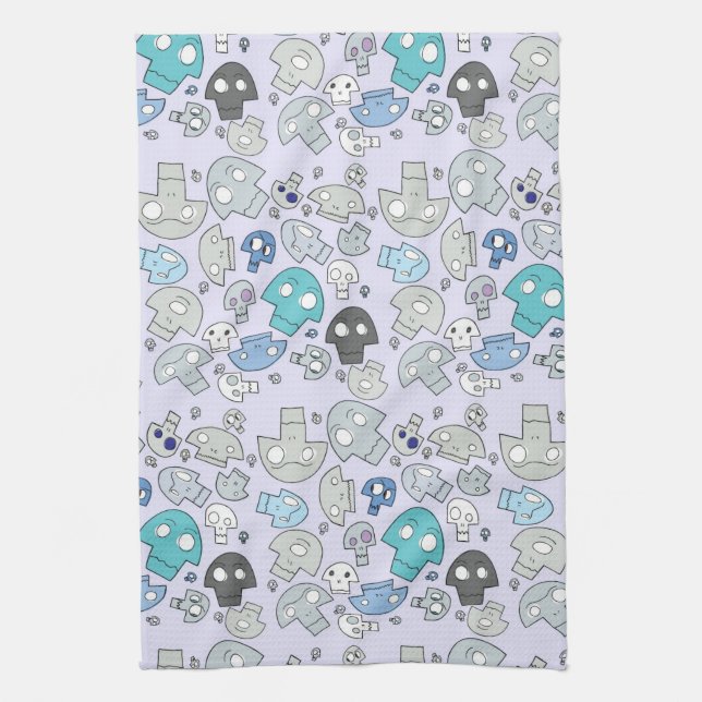Skull Pattern Kitchen Towel (Vertical)